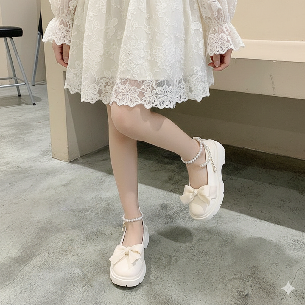 Giày búp bê Lolita lắc chân ngọc